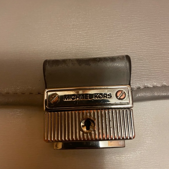 Genuine Michael Kors purse from Macy’s. It’s 2 shades of gray and white. Square. - Picture 2 of 10